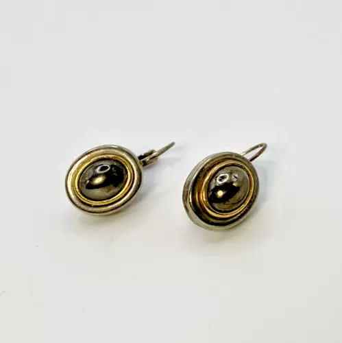 Vintage LCI Silver and Gold Tone Earrings Lever Back