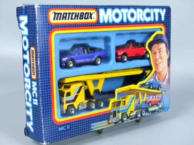 Matchbox MC11 Motorcity Set, PKW Transporter LKW, Ford Escort XR3i, BMW 323i