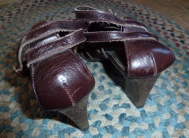 Franco Sarto - Dark Brown Soft Leather Fisherman Heeled Sandals - Ladies 5M 3