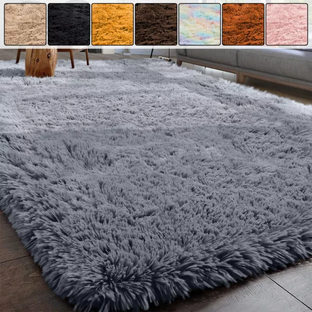 Flauschiger Teppich rutschfest große zottige Teppiche superweiche Matte Wohnzimmer Schlafzimmer Teppich