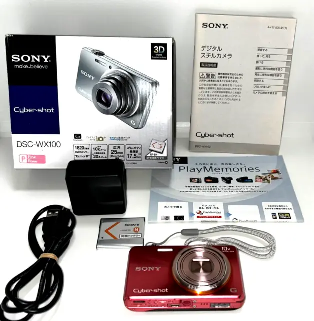 Sony Cyber-shot DSC-WX7 16.2MP Digital Camera Pink Carl Zeiss 5X Japanese  only