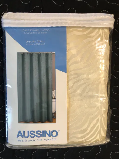 AUSSINO ZEBRA Ivory Fabric  SHOWER CURTAIN 70"W x 72"L