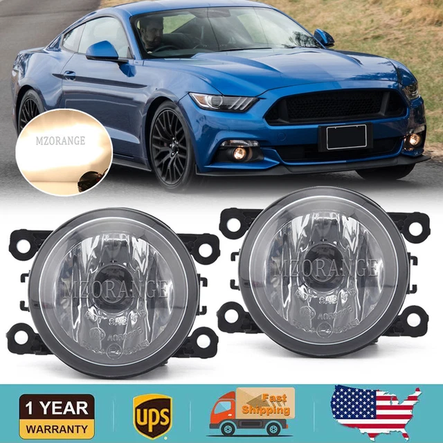 For 2005-2017 Ford Mustang Pair Clear Lens Bumper Fog Light Lamp 12V Replacement