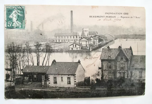 95 Beaumont-Persan. Inondation de 1910 - Papeterie de l'Auto