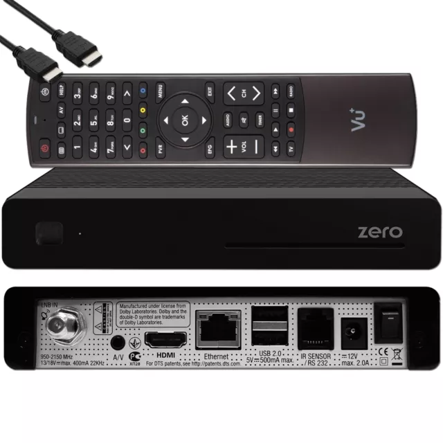 ►VU+ Zero HW Version 2 - 1x DVB-S2 Full-HD Sat Tuner E2 Linux Receiver schwarz♻️