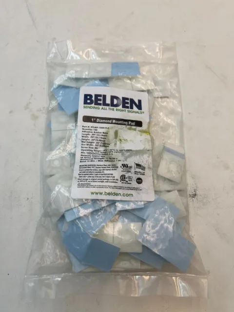 (Qty 300) Belden 1" Diamond Mounting Pad DT-MP-1000-9-C .99"x.99"x.20" Size 6