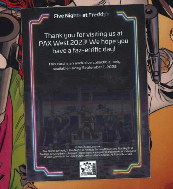 FNAF SECURITY BREACH PAX West 2023 Exclusive Freddy Fazbear Lenticular