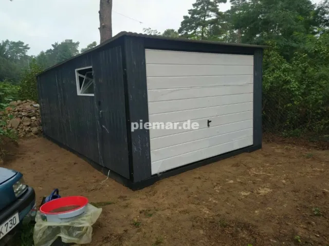 Garage Blechgarage 4x5 in RAL7016&9010 Halle KFZ Lager Halle |mit Aufbau 11329!!