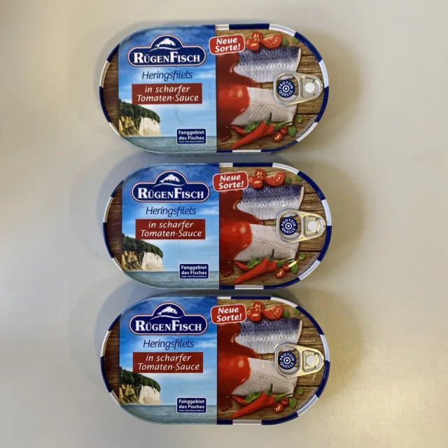 3x Rügenfisch Heringsfilet in scharfer Tomaten Sauce 30,06€/kg