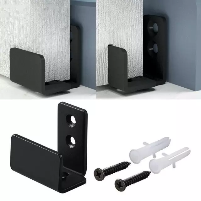 Black Useful Floor Guide Roller Bottom Stay Sliding Barn Door Hardware Best