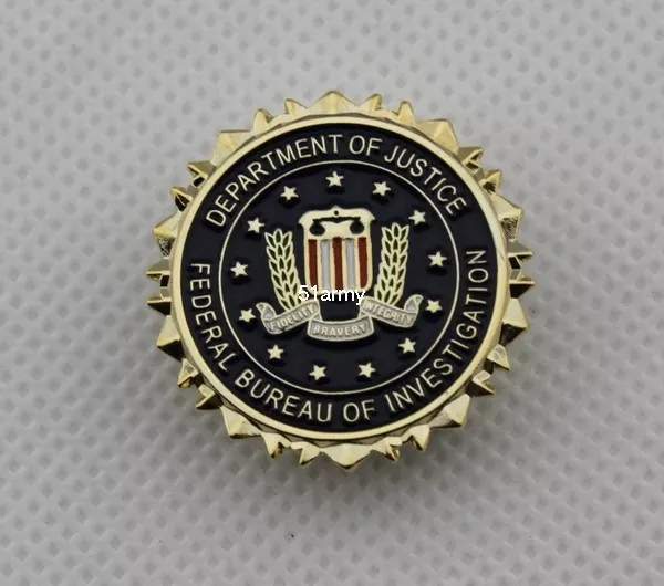 FBI Federal Bureau of Investigation Dept of Justice Logo Seal Suit Lapel Pin