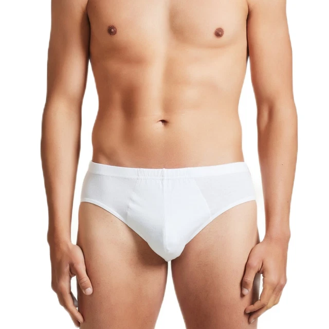 6 slip da uomo LAILA ART.100 cotone Filo di scozia mutanda bianco blu