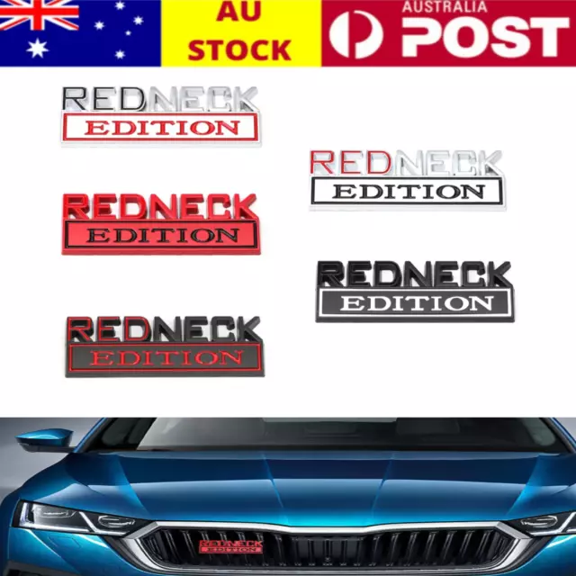 2pcs Chrome Metal REDNECK EDITION Sign Truck Boat Car Emblem Badge Sticker AU