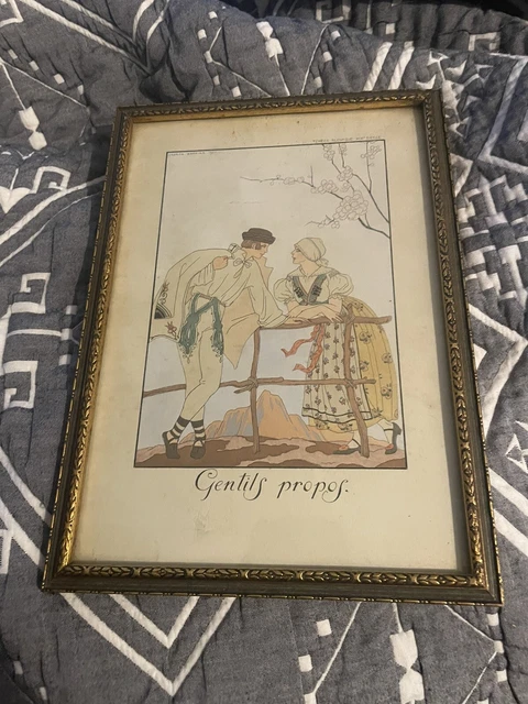 Vintage George Barbier Print In Frame