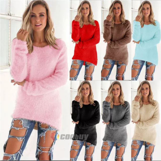 Womens Knitted Sweater Jumpers Ladies Winter Loose Pullover Tops Plus우