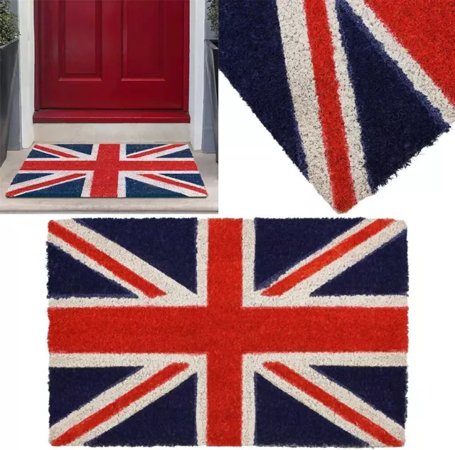 Union Jack British Flag Coir Entrance Door Mat Home Floor Rug 40 X 70Cm