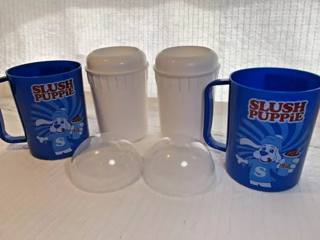 Paar Slush Puppie matschige Herstellung Tassen mit Deckel - blau