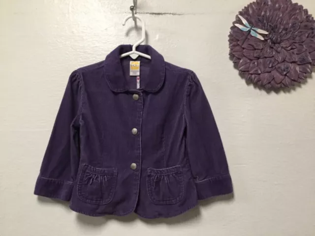 TKS Baby Girl Corduroy Jacket Size 2 T Purple Snap Front Pockets So Cute 110