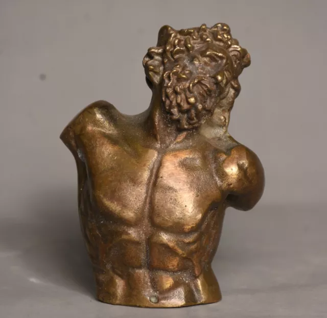 2.8 "Old Europe Europäische Bronze Abrachia Strong Man Head Bust Statue