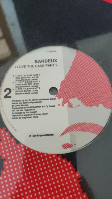 Bardeux - I Love The Bass Part 2 Vinyl 12" 2