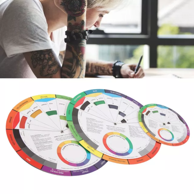 3pcs Tattoo Color Wheel Pigment Color Wheel Mixing Guide Tattoo Accessory IDS