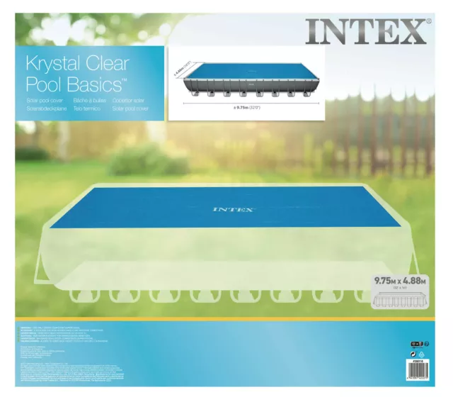 Intex 32ft x 16ft Solar Cover Retangular Ultra Frame Swimming Pool #28018