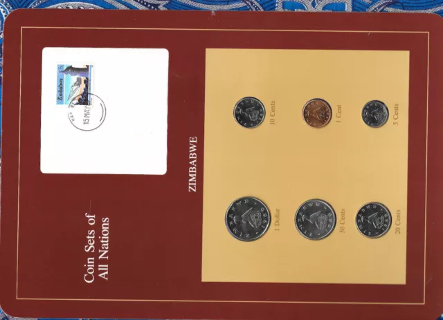 Coin Sets of All Nations Zimbabwe UNC $1, 50,20,10,5 Cents 1980 1 cent 1986