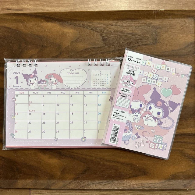 SANRIO MY MELODY Kuromi 2024 Schedule Book Desk Calendar 46.38 PicClick