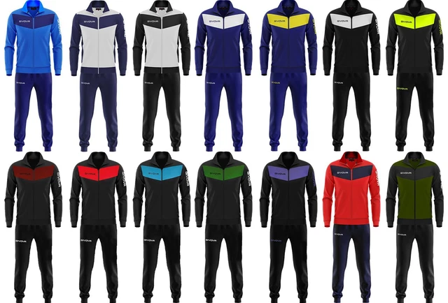 Tuta Uomo Donna Givova Fitness Allenamento Sport Pantalone Giacca Zip Sportiva