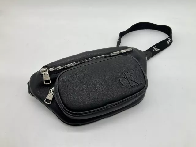 CALVIN KLEIN ULTRALIGHT waistbag beltbag black faux leather NEW