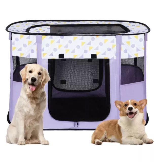 Foldable Pet Playpen,Portable DogCat Crate Pet Kennel Tent Puppy Playpen Indoor;