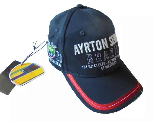 Ayrton Senna Baseballkappe 3-facher Weltmeister offizielles Produkt brandneu ohne Etikett