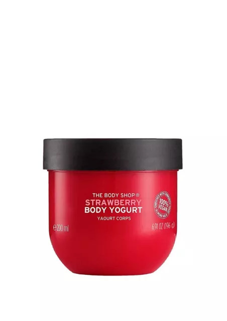 The Body Shop Vegan Body Yogurt Strawberry Cream, 200ml - Free Ship