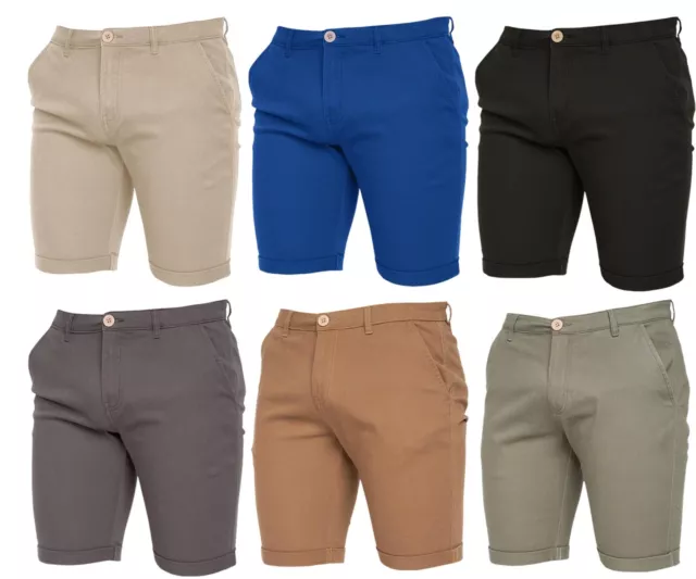 CROSSHATCH Mens Summer Stretch Slim Fit Casual Chino Shorts Work Half Pants