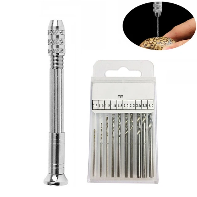 0.3-3.2mm Small-Hand Drill With Drill Bits For Models Hobby DIY Woodworking