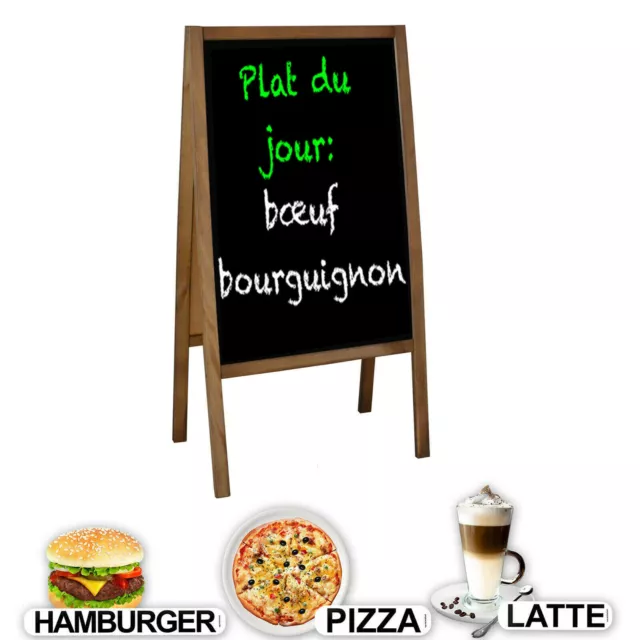 STOP TROTTOIR 115x60 cm Tableau Noir Panneau d'Affichage Restaurant Café