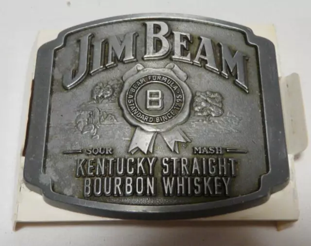 Jim Beam Belt Buckle 2008 Pewter Kentucky Straight Bourbon Whiskey NIB *READ