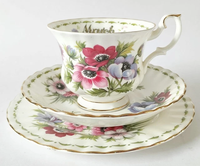Royal Albert Flower of The Month March Trio Cup Saucer Plate 1st Quality