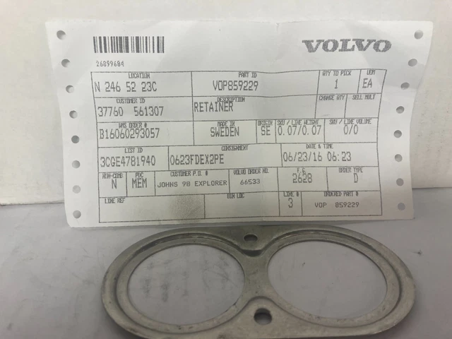 Volvo Penta D5A Genuine Volvo Retainer 859229