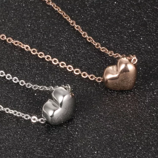 Collana con ciondolo con ciondolo a forma di cuore lucido da 18 "per donna