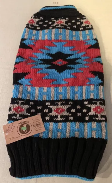 Chilly Dog Hand Knit Dog Sweater Southwest Design Sz XL