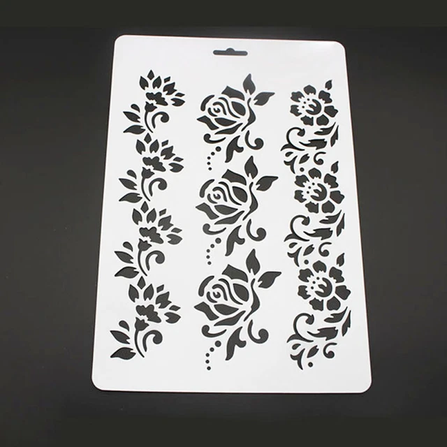 fai da te - stampa plastica stencil immagine fiore carta - mappa