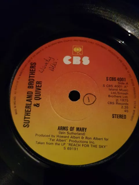 Sutherland Brothers & Quiver - arms of mary 7" Vinyl  record single