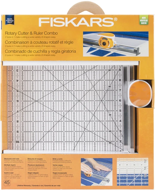 Fiskars Rotary Ruler Combo For Fabric Cutting 12"X12"195140