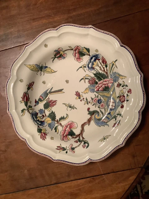 GIEN plat creux en faïence décor à la Corne d'Abondance 28cm