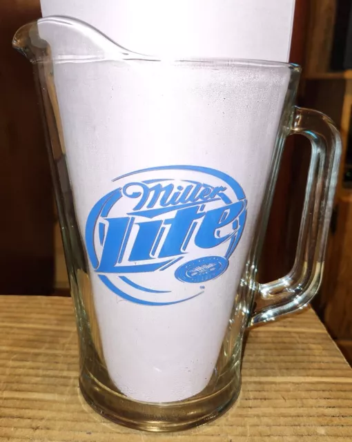 Vintage Miller Lite Heavy 64 oz Glass Beer Pitcher- great condition