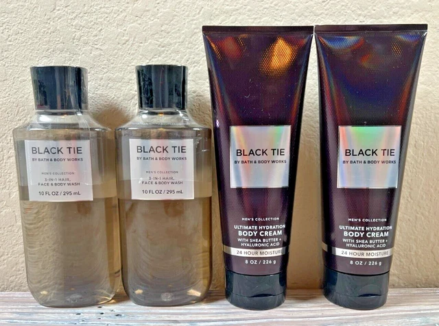 2x Sets of BLACK TIE  Bath & Body Works Men's Collection Body Wash & Body Creams
