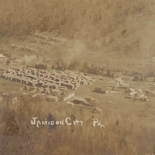 Jamison City Pennsylvania RPPC Postcard c1908 Vintage Aerial Real Photo PA A1059