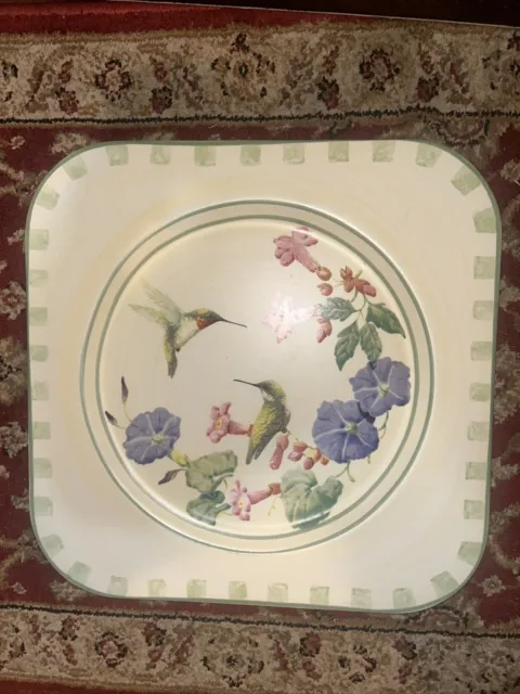 Lenox Summer Greetings Humming Birds Tray/Square Platter Catherine McClung 13.5"