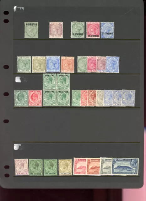 Gibraltar early to mid period MH collection inc GVI to £1 x 2